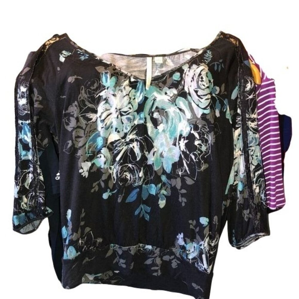 Lauren Conrad Floral Print Womens Blouse Size S